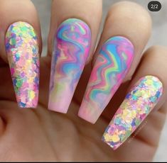 Edc Nails Designs, Edc Nails, Rave Nails, Girls Nail Designs, Colors Nails, Unghie Nail Art, Dope Nail Designs, Glamorous Nails, Designs Nail