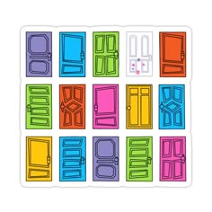 an assortment of doors sticker