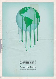 the poster for save the earth with green dripping paint on it's face and planet in