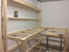 the shelves are being built and ready to be installed