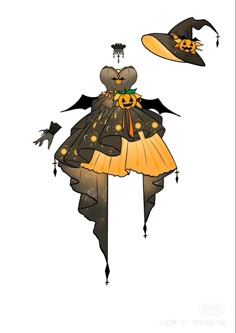 a drawing of a woman dressed up as a witch