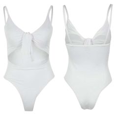 Perfect for beach days and poolside lounging High Rise One-piece Swimsuit Fabric: Stretch-Polyester No Padding Open Front, Tie Knot Colors: White, Army Green Size: S to XL Age: Adult Gender: Female Brand Name: NoEnName_Null Product ID: CJYDYYLJ00085 Note: All sizes are smaller than regular European and American sizes. Choose the larger size if your size is between two sizes. Please allow 2-3cm differences due to manual measurement. CM to Inches converter Disclaimer:*Actual colors may vary. This Stretch Swimwear For Summer Vacation, Cutout One-piece Bodysuit For Beachwear, Casual Triangle Top Swimwear For Beach, Stretch Swimwear For Summer Beach, Stretch Swimwear For Beach In Summer, Summer Backless One Piece With Lined Body, Backless Swimwear For Beach Season Sunbathing, Summer Backless One-piece With Lined Body, Summer Backless One-pieces For Poolside