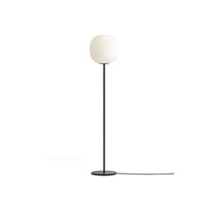 Lantern floor lamp with black metal frame and white fabric shade Rice Paper Lantern, Lantern Floor Lamp, Japanese Rice, Black Pvc, Paper Lantern, Centre Stage, Lamp Base, Paper Lanterns, Dimmer Switch