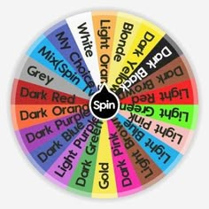 a spinning wheel with words written in different languages on the front and back sides, as well as black text