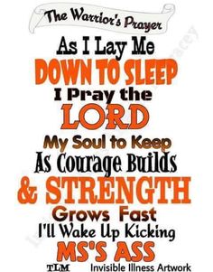 an orange and black poster with the words down to sleep, i pray the lord