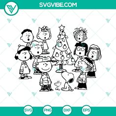 peanuts around the christmas tree svg file