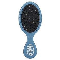 Meet The Mini Detangler An on-the-go brush that helps hair stay strong and healthy! The Mini Detangler gently loosens knots, on wet or dry hair, without pulling or snagging. The moment you use it, you'll feel the difference, and never want to try another hairbrush again. Elemental Blue, Travel Hair, Detangling Hair, Detangling Hair Brush, Travel Hairstyles, Unruly Hair, Grande Cosmetics, Detangling Brush, Wet Brush