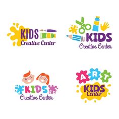 four logos for kids's creative center