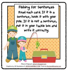 a father and daughter fishing for sentences