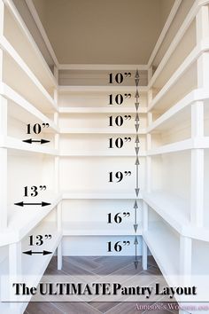 the ultimate pantry layout is shown with measurements for each room in the house and how to measure it