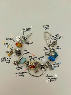 Pandora Theme Bracelet, Pandora Bracelet Charms Ideas Style, Best Pandora Charms, My Pandora Bracelet, Summer Pandora Charms, Pandora Charm Necklace Ideas, Aesthetic Pandora Charms, Pandora Jewelry Aesthetic, Cute Pandora Charms