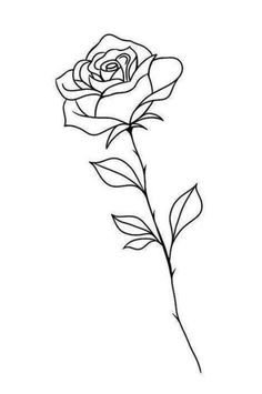 Tiny rose stencil tattoo Rose Stencil Tattoo, Rose Tattoo Outline, Rose Outline Tattoo, Flower Tattoo Stencils, Rose Tattoo Stencil, Simple Rose Tattoo, Simple Flower Tattoo, Rose Flower Tattoos, Rose Drawing Tattoo