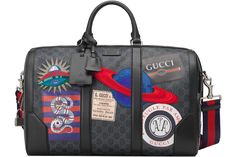 Gucci Night Courrier Carry-On Duffle Soft GG Supreme Black/Grey in Canvas with Silver-tone Mens Carry On Bag, Mens Suitcase, Leather Duffle Bag Men, Tas Lv, Mens Duffle Bag, Mens Bag, Leather Suitcase, Leather Duffel Bag, Leather Duffel