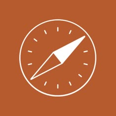 a compass icon on an orange background