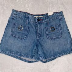 Y2k Tommy Hilfiger Deadstock Nwt Jean Shorts 2000s Vintage Y2k Mid-rise Jean Shorts For Spring, Y2k Style Short Bottoms For Spring, Y2k Short Pants With Pockets, Y2k Style Short Pants With Pockets, Y2k Style Mid-rise Bottoms For Summer, Y2k High Rise Shorts With Pockets, Y2k High-rise Shorts With Pockets, Y2k Cotton Short Bottoms, Y2k Mid-rise Cotton Shorts