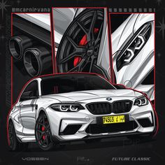 M2 with Carbon Exhaust🖤 ARTIST @pjrstudio High quality car illustration for car lover search on instagram "pjr.studio" Bmw Illustration, Beginner Full Body Workout, Bmw M Series, Bmw E21, Bmw Art, Photoshop Tutorial Typography, Bmw Classic Cars, Bmw E34, Bmw F30