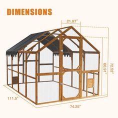 a chicken coop is shown with the measurements