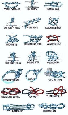 an image of different types of knots and how to tie them in english or french