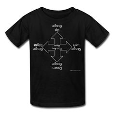 a black t - shirt with white text on it that says,'the world is upside