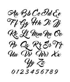 the upper and lower letters are drawn in black ink