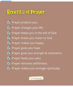 the benefits of prayer and how to use it