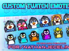 the penguin emotes are all different colors and sizes, but there is no image on