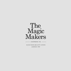 the magic makers logo on a gray background