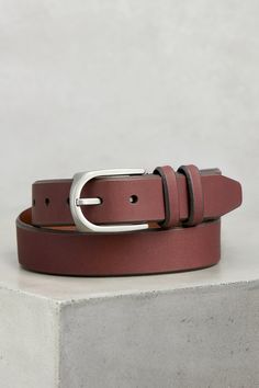 Sleek, modern, and crafted with care, the versatile High Life belt is made from durable water buffalo leather, with lining. Its smooth texture and contemporary good looks pair nicely with dress clothes and casual wear alike, and its double leather keeper, beveled tip, and matte buckle offer a stylish finishing touch. Modern Leather Belt Buckles, Modern Leather Belt Buckles For Office, Modern Brown Belts For Office Wear, Casual Leather Belt Buckles For Workwear, Modern Bridle Leather Belt For Business, Brown Leather Belt Buckles For Office, Sleek Leather Belt Buckles For Workwear, Sleek Leather Belts For Office, Casual Leather Belts For Business