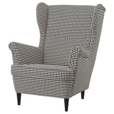 a black and white checkered chair on a white background