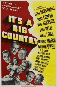 the poster for it's a big country, starring actors from left to right