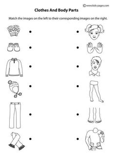 clothes and body parts worksheet for kids to learn how to make them look like they