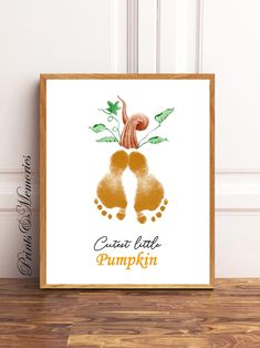 a poster with an image of two feet and the words carrot little pumpkin on it