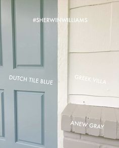 two doors with different colors and names on them