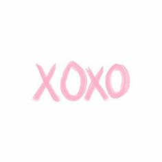 the word xoxo written in pink ink