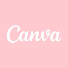 the word canva written in white on a pink background