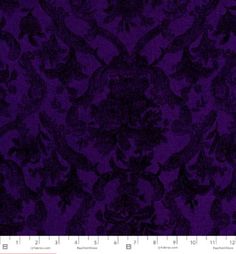 a purple background with black and white designs on the bottom right corner, which has a ruler in front of it