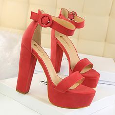 Brand Name:ebuytideus,Heel Height:Super High (8cm-up),With Platforms:Yes,Platform Height:0-3cm,Sandal Type:Basic,Occasion:Office Career,Upper Material:Faux Suede,Size34353637383940US Size3456789Feet Length (cm)22.022.523.023.524.024.525Feet Wide (cm)7.57.77.98.18.38.58.736 yards as the standard measure, error 0.5mm Doll Heels, Kawaii Outfit, Character Clothing, Chunky Heel Shoes, Sandals Platform, Ankle Strap High Heels, Open Toe High Heels, Heels Classy, Womens Chunky Heels