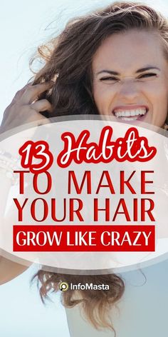 Your hair is an extension of you. It's one of the first things people see and it can make or break your look. Here are thirteen habits that will help your hair grow like crazy! From eating… Stop Hair Breakage, Hair Growth Foods, Hair Growth Secrets, How To Grow Your Hair Faster, Hair Growing Tips, Hair Growth Supplement, Bald Hair, Beauty Tips For Hair, Grow Hair Faster