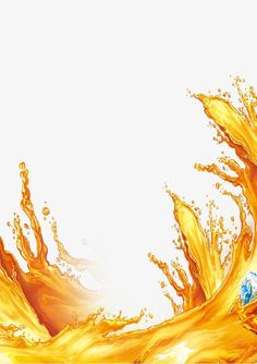 an orange and yellow background with water splashing on it