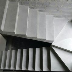 the stairs are made out of concrete blocks