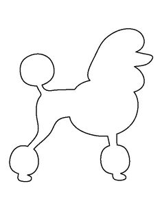 a poodle dog outline on a white background