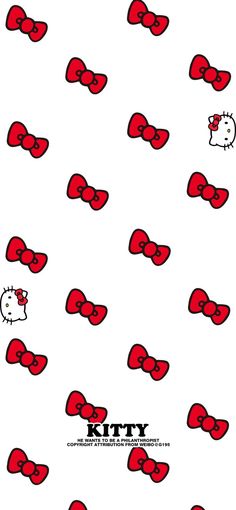 many red bow ties with hello kitty on them