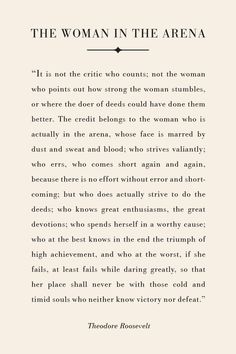 the woman in the arena poem