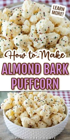 how to make almond bark puffcorn with sprinkles in a bowl