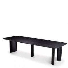 a long black table with two legs on the top and one leg extended to the side