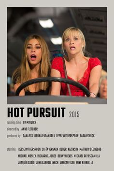 two women sitting in a car with the caption hot pursuit