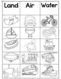 an image of land and water worksheet