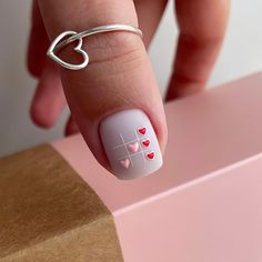 Unghie Nail Art, February Nails, Valentine Nails, Kandy, Heart Nails, Fancy Nails, Chic Nails, Short Acrylic Nails