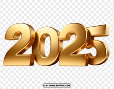 the number 2055 in gold on a transparent background, with no background clipping