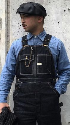 Black Overalls Outfit, Men's Dungarees, Motorcycle Wear, Mens Outerwear Fashion, Clown Clothes, Dandy Style, 1920 Fashion